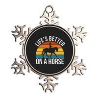 Life Is Better On A Horse Riding Gift Metallic Star Ornament