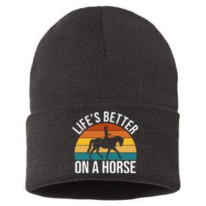 Life Is Better On A Horse Riding Gift Sustainable Knit Beanie