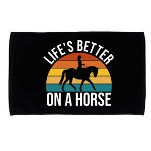 Life Is Better On A Horse Riding Gift Microfiber Hand Towel