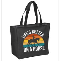 Life Is Better On A Horse Riding Gift Zip Tote Bag