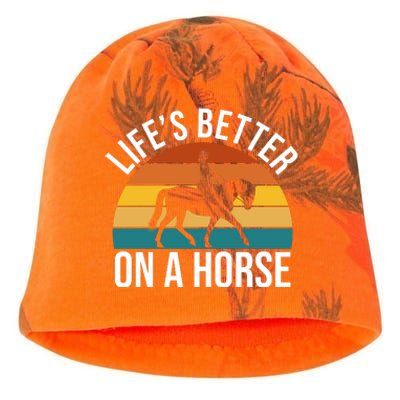 Life Is Better On A Horse Riding Gift Kati - Camo Knit Beanie