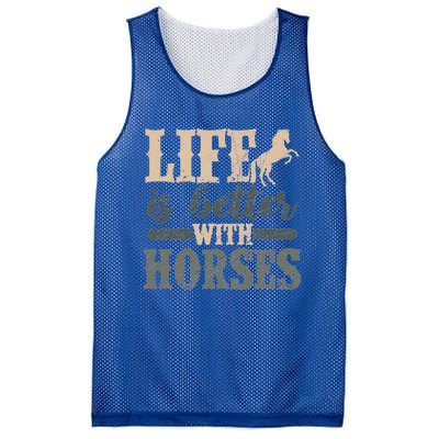 Life Is Better With Horses Cute Horse Lover Horseback Riding Great Gift Mesh Reversible Basketball Jersey Tank