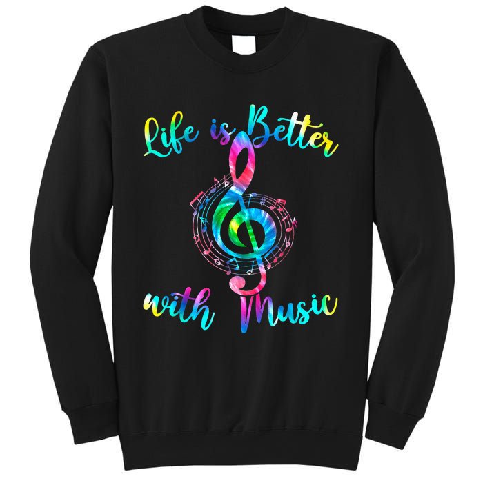 Life Is Better With Music Notes N Girl Women Musician Sweatshirt