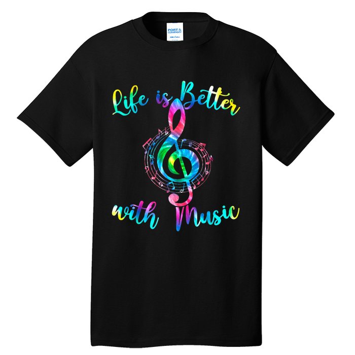 Life Is Better With Music Notes N Girl Women Musician Tall T-Shirt