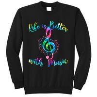 Life Is Better With Music Notes N Girl Women Musician Tall Sweatshirt