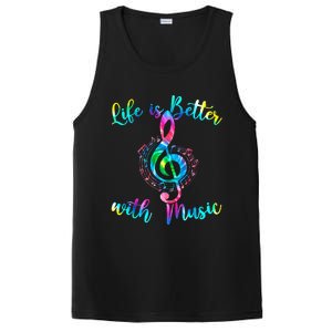 Life Is Better With Music Notes N Girl Women Musician PosiCharge Competitor Tank