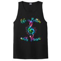 Life Is Better With Music Notes N Girl Women Musician PosiCharge Competitor Tank