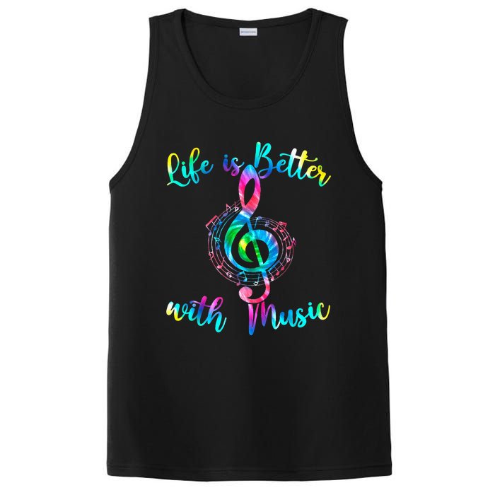 Life Is Better With Music Notes N Girl Women Musician PosiCharge Competitor Tank