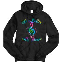 Life Is Better With Music Notes N Girl Women Musician Tie Dye Hoodie