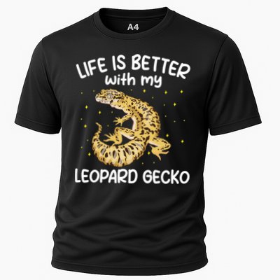 Life Is Better With My Leopard Gecko Funny Cooling Performance Crew T-Shirt