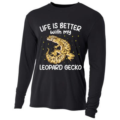 Life Is Better With My Leopard Gecko Funny Cooling Performance Long Sleeve Crew