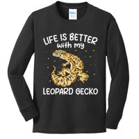 Life Is Better With My Leopard Gecko Funny Kids Long Sleeve Shirt