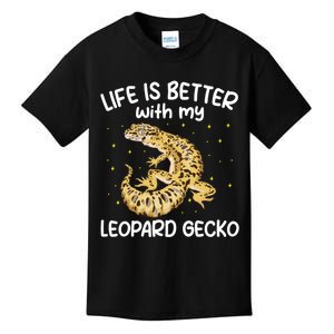 Life Is Better With My Leopard Gecko Funny Kids T-Shirt