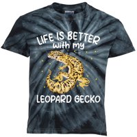 Life Is Better With My Leopard Gecko Funny Kids Tie-Dye T-Shirt