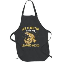 Life Is Better With My Leopard Gecko Funny Full-Length Apron With Pockets