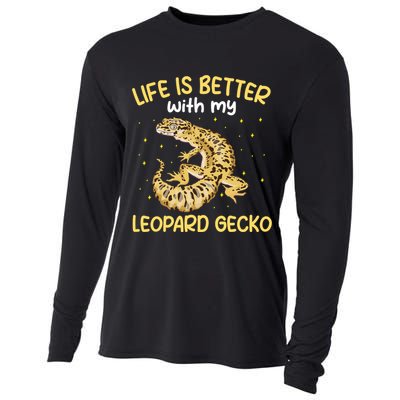 Life Is Better With My Leopard Gecko Funny Cooling Performance Long Sleeve Crew