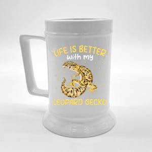 Life Is Better With My Leopard Gecko Funny Beer Stein