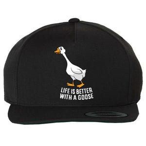 Life Is Better With A Goose Funny Goose Gift Wool Snapback Cap