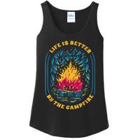 Life Is Better By The Campfire Funny Camper Nature Camping Ladies Essential Tank