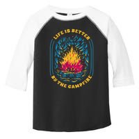 Life Is Better By The Campfire Funny Camper Nature Camping Toddler Fine Jersey T-Shirt