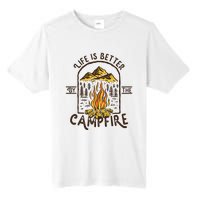 Life Is Better At The Campfire Funny Vintage Camping Camper Tall Fusion ChromaSoft Performance T-Shirt