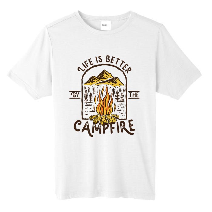 Life Is Better At The Campfire Funny Vintage Camping Camper Tall Fusion ChromaSoft Performance T-Shirt