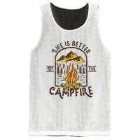 Life Is Better At The Campfire Funny Vintage Camping Camper Mesh Reversible Basketball Jersey Tank