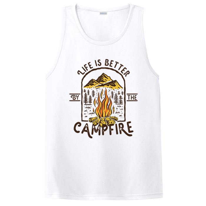 Life Is Better At The Campfire Funny Vintage Camping Camper PosiCharge Competitor Tank