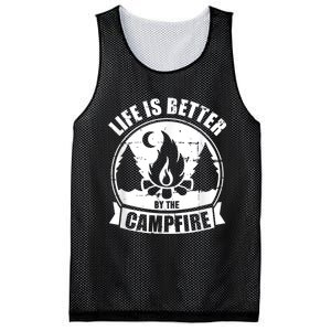 Life Is Better By The Campfire Camping Mesh Reversible Basketball Jersey Tank