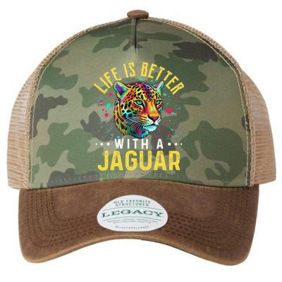 Life Is Better With A JAGUAR Funny JAGUARS Legacy Tie Dye Trucker Hat