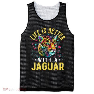 Life Is Better With A JAGUAR Funny JAGUARS Mesh Reversible Basketball Jersey Tank