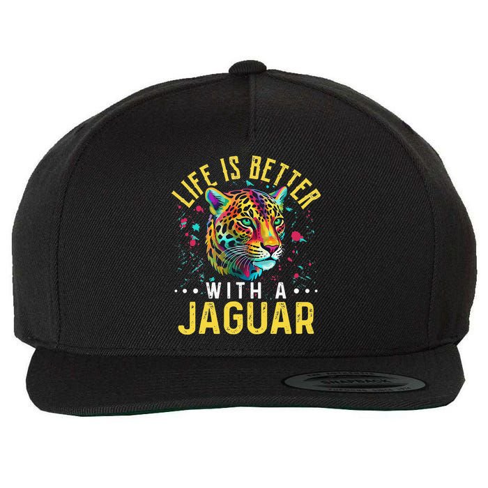 Life Is Better With A JAGUAR Funny JAGUARS Wool Snapback Cap