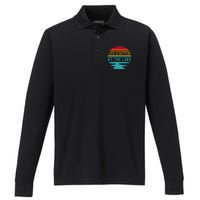 Life Is Better At He Lake Life Bum Lake Lover Pontoon Performance Long Sleeve Polo