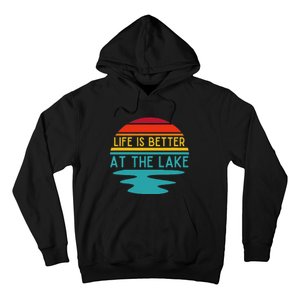 Life Is Better At He Lake Life Bum Lake Lover Pontoon Hoodie