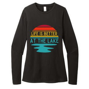 Life Is Better At He Lake Life Bum Lake Lover Pontoon Womens CVC Long Sleeve Shirt