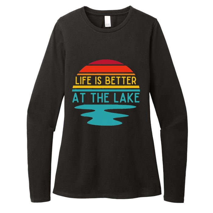 Life Is Better At He Lake Life Bum Lake Lover Pontoon Womens CVC Long Sleeve Shirt