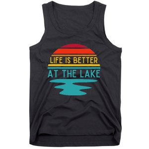 Life Is Better At He Lake Life Bum Lake Lover Pontoon Tank Top