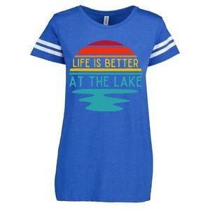 Life Is Better At He Lake Life Bum Lake Lover Pontoon Enza Ladies Jersey Football T-Shirt