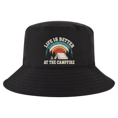 Life Is Better At The Campfire Funny Camping Camper Hiking Cool Comfort Performance Bucket Hat