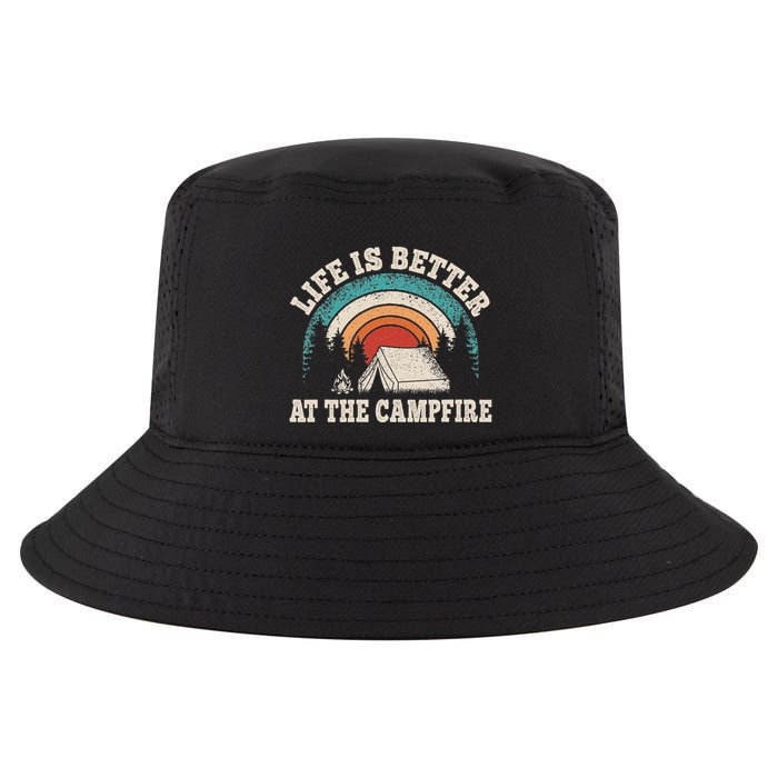 Life Is Better At The Campfire Funny Camping Camper Hiking Cool Comfort Performance Bucket Hat