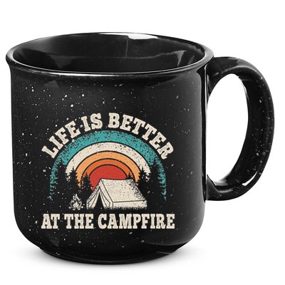 Life Is Better At The Campfire Funny Camping Camper Hiking 15oz Campfire Ceramic Mug