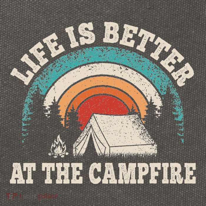 Life Is Better At The Campfire Funny Camping Camper Hiking Cotton Canvas Backpack