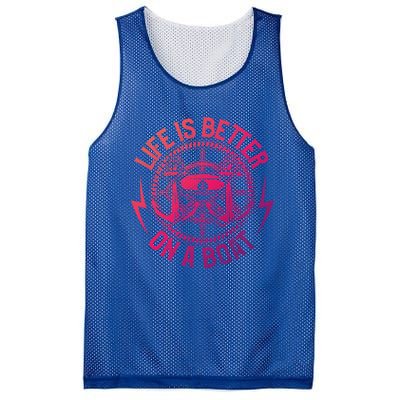 Life Is Better On A Boat Captain Boater Boating Anchor Gift Mesh Reversible Basketball Jersey Tank