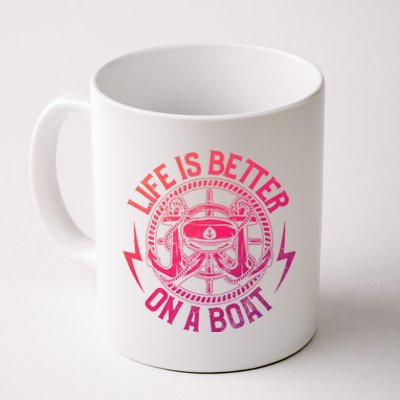 Life Is Better On A Boat Captain Boater Boating Anchor Gift Coffee Mug