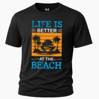 Life Is Better At The Beach Summer Vacation Quote Cooling Performance Crew T-Shirt