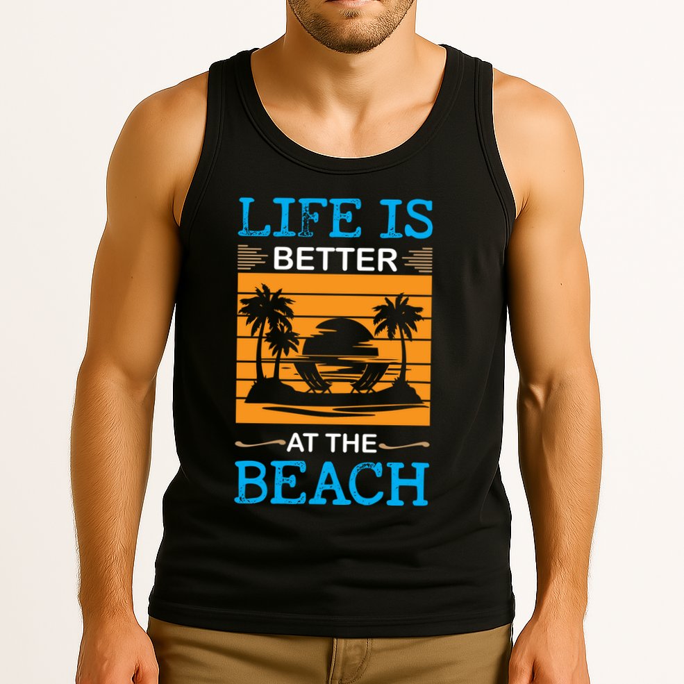 Life Is Better At The Beach Summer Vacation Quote Tank Top