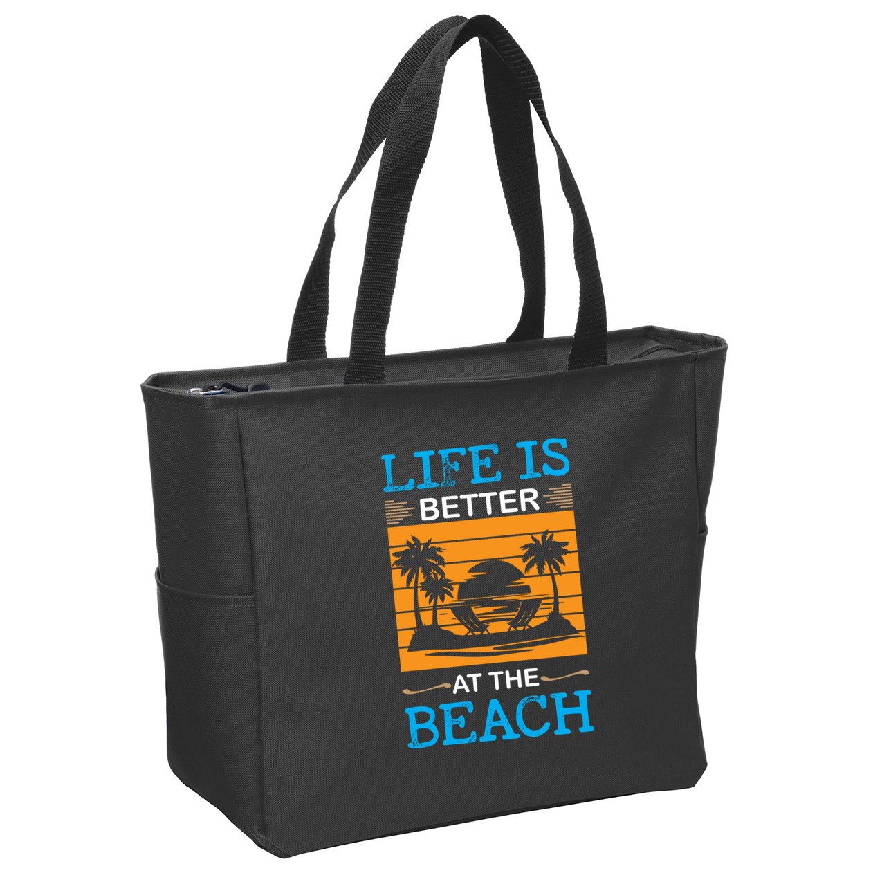 Life Is Better At The Beach Summer Vacation Quote Zip Tote Bag