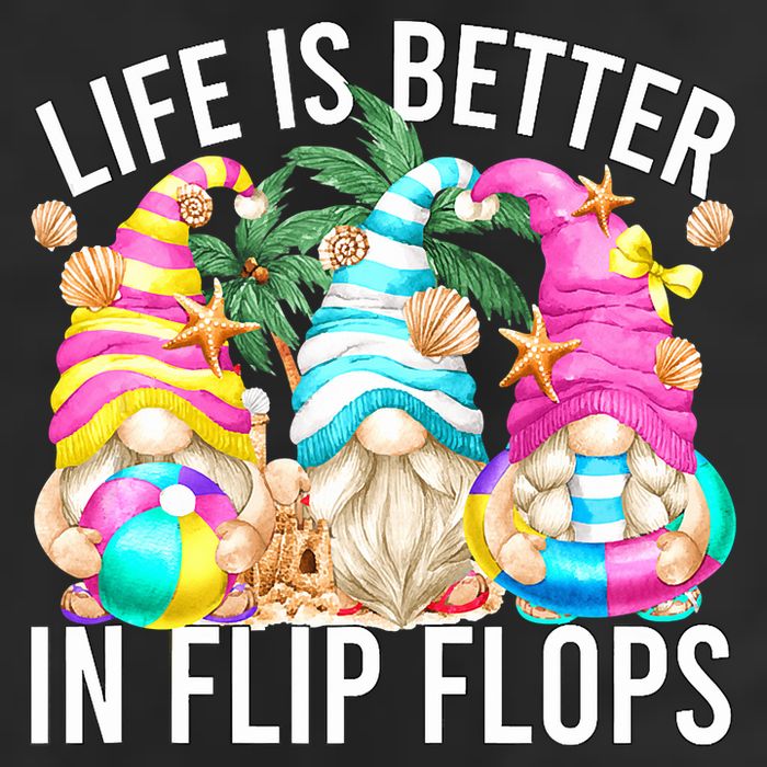Life Is Better In Flip Flops For Beach Girls Summer Gnomes Garment-Dyed Fleece Hoodie