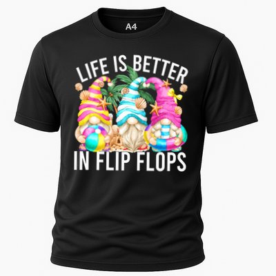 Life Is Better In Flip Flops For Beach Girls Summer Gnomes Performance Shirt