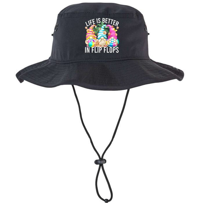 Life Is Better In Flip Flops For Beach Girls Summer Gnomes Bucket Hat